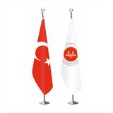 Bayrakal Diyanet İşleri Başkanlığı Logolu Makam Bayrağı ve Türk Bayrağı Takım