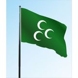 BAYRAKAL Ekin Bayrakçılık Osmanlı Bayrağı 3 Hilal 50x75 cm Yeşil Renk Dış Mekan Kullanımına Uygun