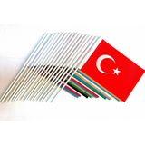 Bayrakal Eski Türk Devlet Bayrakları Sopalı 15 x 22,5 cm