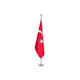 bayrakal Makam Bayrağı, Türk Bayrağı, Simsiz Krom Direkli 224cm.
