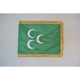 Bayrakal Osmanlı 3 Hilal Çift Kat Saten Simli Bayrak 50x75cm.