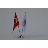 Bayrakal Osmanlı Tuğrası ve Türk Bayrağı Masa Bayrak Takımı