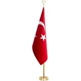 Bayrakal Telalı + Sarı Direkli Makam Türk Bayrağı 100 x 150 cm