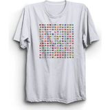 Bayraklar ve Ülkeler, World, Flags And Countries Baskılı, Unisex %100 Pamuk Tişört - Beyaz