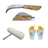 Bayram Aşı Bıçağı Paslanmaz 22 cm No:3 + Aşı Bandı + Eldiven (3'lü Set)