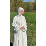 Bayram Giyim Fırfırlı Elbise - 2XL - Beyaz