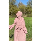 Bayram Giyim Fırfırlı Elbise - Toz Pembe
