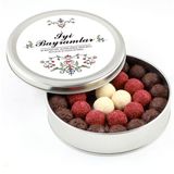 Bayram Hediyesi Karışık Special Truffle Çikolata (Yuvarlak Metal Kutu)