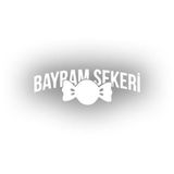 Bayram Şekeri Araba Sticker 17X17 Cm Beyaz