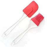BAYSA-210 Silikon Yumurta Fırçası ve Spatula 2 Adet Set Büyük Boy - 10'li Paket
