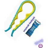 Baysa Konserve Kavanoz Kapağı Ile Şişe Açma Aparatı 4 Boy + Sebze Meyve Soyacağı Hediyeli - Çok Renkli