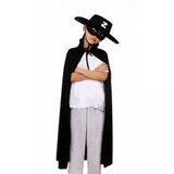 Baysan Çocuk Boy Zorro Pelerin, Şapka Ve Maske Kostüm Seti - Siyah