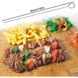 baytoptan 10 Adet Paslanmaz Çelik Mangal Şişi Seti – 20 cm Metal Çöp Şiş ve Izgara Şişleri - Renkli
