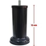 Baza Ayağı Koltuk Ayağı Kanepe Ayağı Antrasit Gri 12 cm (3/8" Kalın Dişli) - Antrasit - Gri