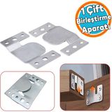 Baza Başlık Mobilya Karyola Köşe Koltuk Birleştirme Sacı Saç Bağlama Braketi Metal (1 Çift Takım) - Metalik Gri