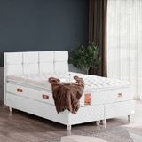 Baza, Gümüş Ikili Set, Tek Kişilik Baza Başlık - Beyaz - 90 x 200 cm