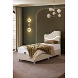 Baza Seti, Merry Ledli Tek Kişilik Baza Başlık Maxi Yatak Seti, 90X190 Cm - Bej