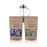 Bazaar 4 Ebegümeci Çiçeği 220 Gr + Adaçayı Kurusu 300 Gr + Frenchpress 330Ml