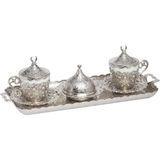 Bazaar 4 Osmanlı Hürrem Nescafe Fincan Seti 2 Kişilik Gümüş Renk