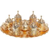 Bazaar 4 Osmanlı Hürrem Sultan Türk Kahvesi Seti 6 Kişilik Renkli Fincan - Sarı
