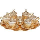 Bazaar 4 Osmanlı Motifli Nescafe Fincan Seti 6 Kişilik Sarı - Altın