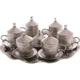 Bazaar 4 Osmanlı Şehzade Nescafe Fincan Seti 6 Kişilik Gümüş Renk