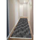 Bazaar Forum Pamuk Taban Dijital Baskı Kaymaz Tüy Dökmeyen Makinada Yıkanabilir Salon Halısı Mutfak Halısı - Siyah - 120 x 180 cm