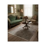 Bazaarforum Bambu Premium Etnik Desenli Salon Halısı, Koridor Halısı, Yatak Odası Halısı, Açık Gri, 120 x 180