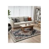 Bazaarforum Bambu Premium Etnik Desenli Salon Halısı, Koridor Halısı, Yatak Odası Halısı, Bej-Krem-Koyu Gri, 100 x 160