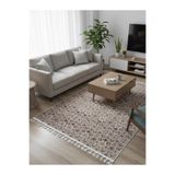 Bazaarforum Bambu Premium Etnik Desenli Salon Halısı, Koridor Halısı, Yatak Odası Halısı, Bej Üstü Çok Renkli, 120 x 180