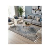 Bazaarforum Bambu Premium Etnik Desenli Salon Halısı, Koridor Halısı, Yatak Odası Halısı, Eskitme Gri, 100 x 300