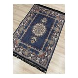 Bazaarforum Bambu Premium Etnik Desenli Salon Halısı, Koridor Halısı, Yatak Odası Halısı, Etnik Mavi, 100 x 160