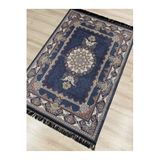 Bazaarforum Bambu Premium Etnik Desenli Salon Halısı, Koridor Halısı, Yatak Odası Halısı, Etnik Mavi, 120 x 180
