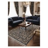 Bazaarforum Bambu Premium Etnik Desenli Salon Halısı, Koridor Halısı, Yatak Odası Halısı, Gece Mavisi, 100 x 160