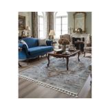 Bazaarforum Bambu Premium Etnik Desenli Salon Halısı, Koridor Halısı, Yatak Odası Halısı, Gri - kahve desen, 100 x 300