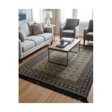 Bazaarforum Bambu Premium Etnik Desenli Salon Halısı, Koridor Halısı, Yatak Odası Halısı, Kahverengi-Siyah, 80 x 300
