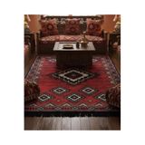 Bazaarforum Bambu Premium Etnik Desenli Salon Halısı, Koridor Halısı, Yatak Odası Halısı, Kırmızı, 100 x 200