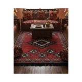Bazaarforum Bambu Premium Etnik Desenli Salon Halısı, Koridor Halısı, Yatak Odası Halısı, Kırmızı, 80 x 150