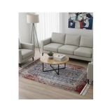 Bazaarforum Bambu Premium Etnik Desenli Salon Halısı, Koridor Halısı, Yatak Odası Halısı, Kırmızı Mavi Geçişli, 80 x 150