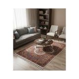 Bazaarforum Bambu Premium Etnik Desenli Salon Halısı, Koridor Halısı, Yatak Odası Halısı, Kırmızı-Pembe Çok Renkli, 120 x 180