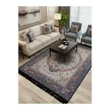 Bazaarforum Bambu Premium Etnik Desenli Salon Halısı, Koridor Halısı, Yatak Odası Halısı, Krem-Mavi-Kırmızı, 80 x 150