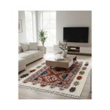 Bazaarforum Bambu Premium Etnik Desenli Salon Halısı, Koridor Halısı, Yatak Odası Halısı, Renkli desenler, 100 x 300