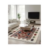 Bazaarforum Bambu Premium Etnik Desenli Salon Halısı, Koridor Halısı, Yatak Odası Halısı, Renkli desenler, 200 x 300