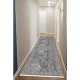 Bazaarforum Dijital Baskı Pamuk Dokuma Taban Desenli Yolluk Koridor Halısı, Gri, 100 x 200 YOLLUK41.