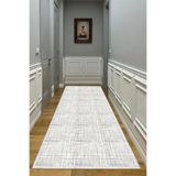 Bazaarforum Dijital Baskı Pamuk Dokuma Taban Desenli Yolluk Koridor Halısı, Gri, 100 x 450 YOLLUK39.