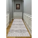 Bazaarforum Dijital Baskı Pamuk Dokuma Taban Desenli Yolluk Koridor Halısı, Gri, 40 x 60 YOLLUK19.