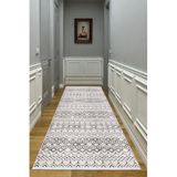 Bazaarforum Dijital Baskı Pamuk Dokuma Taban Desenli Yolluk Koridor Halısı, Gri, 40 x 60 YOLLUK19.