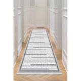 Bazaarforum Dijital Baskı Pamuk Dokuma Taban Desenli Yolluk Koridor Halısı, Gri, 40 x 60 YOLLUK22.
