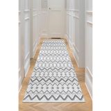 Bazaarforum Dijital Baskı Pamuk Dokuma Taban Desenli Yolluk Koridor Halısı, Gri, 40 x 60 YOLLUK23.
