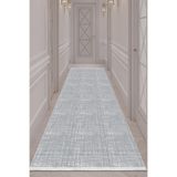 Bazaarforum Dijital Baskı Pamuk Dokuma Taban Desenli Yolluk Koridor Halısı, Koyu Gri, 40 x 60 YOLLUK39.